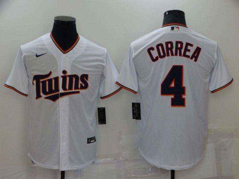Men Minnesota Twins #4 Correa White Game 2022 Nike MLB Jersey->atlanta braves->MLB Jersey